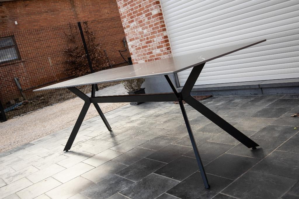 Splinternieuwe Keramische Marmeren tafel (220x90 cm), Ophalen of Verzenden, Nieuw, Rechthoekig, Metaal