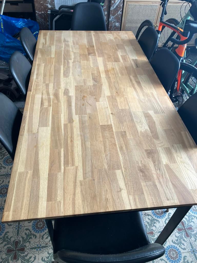 Table à manger en chêne abouté LA REDOUTE 6-8 personnes, Maison & Meubles, Enlèvement, Comme neuf, Chêne