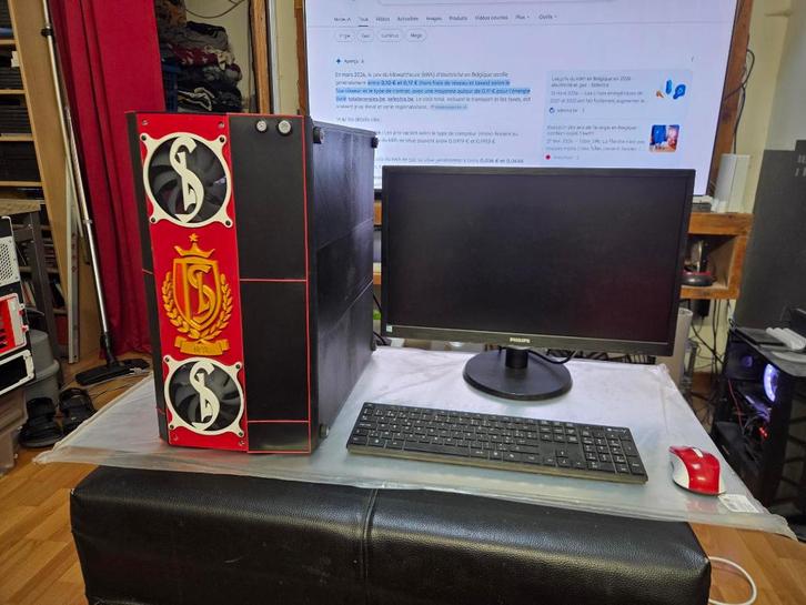 pc complet : tour + écran + clavier +souris, Computers en Software, Desktop Pc's, Zo goed als nieuw, 4 Ghz of meer, SSD, 16 GB