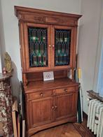 massieve kast met glas in lood, Antiek en Kunst, Ophalen