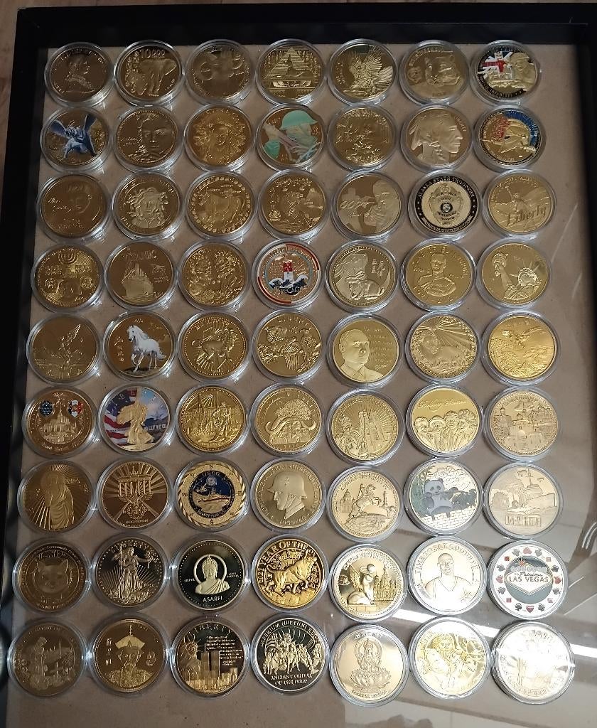 PENNING MUNTEN / 63 MUNTEN / PLATED GOLD, Ophalen