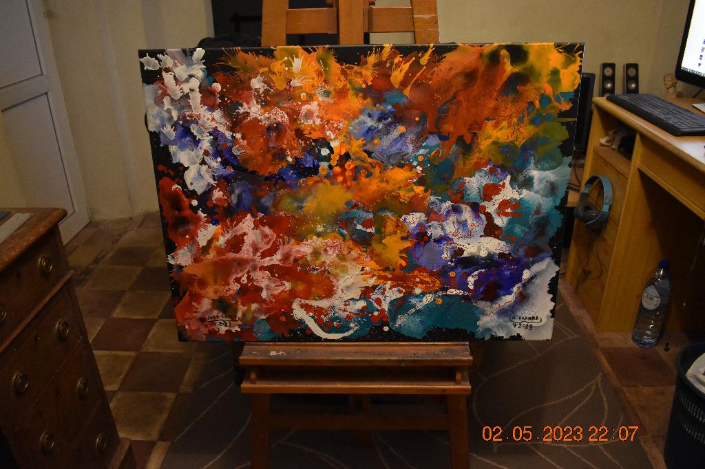 Peinture Abstrait Serie No ( 26 ) , par joky kamo, Antiquités & Art, Art | Peinture | Abstraite, Enlèvement