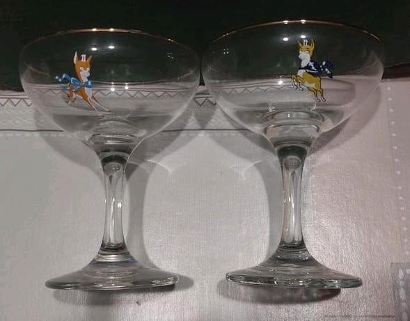 3 Vintage glazen champagne coupe, Verzamelen, Ophalen