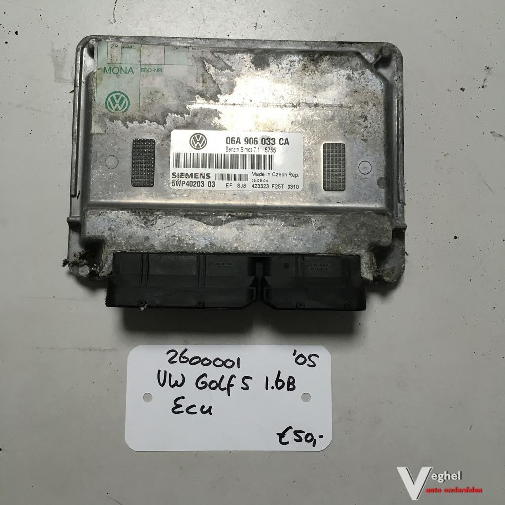 Vw Golf 5 1.6B 2005 5drs 2600001  ECU   06A 906 033 CA, -, Utilisé, -, -