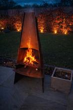 Sfeerhaard in cortenstaal met mogelijk om bbq, Enlèvement ou Envoi