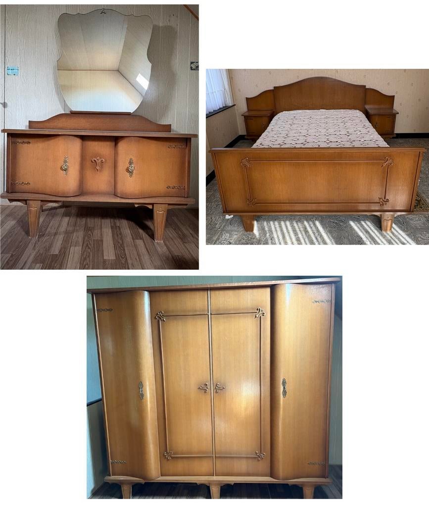 Volledige slaapkamer, Ophalen, Gebruikt, Tweepersoons, Vintage