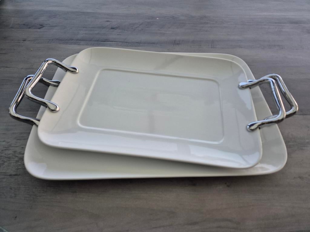 2 grands plats en porcelaine, Enlèvement ou Envoi