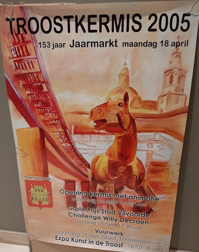 Affiche jaarmarkt vilvoorde 2005 in zeer goede staat, Verzamelen, Posters, Ophalen of Verzenden, Zo goed als nieuw, Rechthoekig Staand