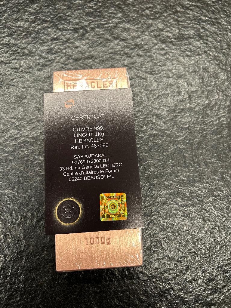 Mooie koperen baar 999, Ophalen, Koper