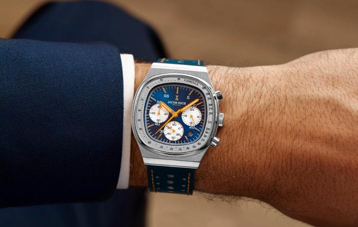 Jacob Zech Florence horloge t.w.v € 399 NIEUW!, Bijoux, Sacs & Beauté, Montres de sport, Neuf, Bleu, Étanche, Enlèvement ou Envoi