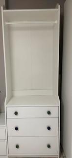 Armoire blanc ouverte avec 3 tiroirs 70/199cm, 3 ou 4 tiroirs, 25 à 50 cm, Un style harmonieux, Comme neuf