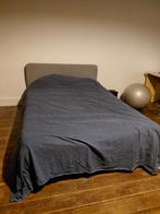 Lit pour 2 personnes + matelas + rangement sous-lit, Maison & Meubles, Chambre à coucher | Lits, Gris, 140 cm, Enlèvement, Utilisé