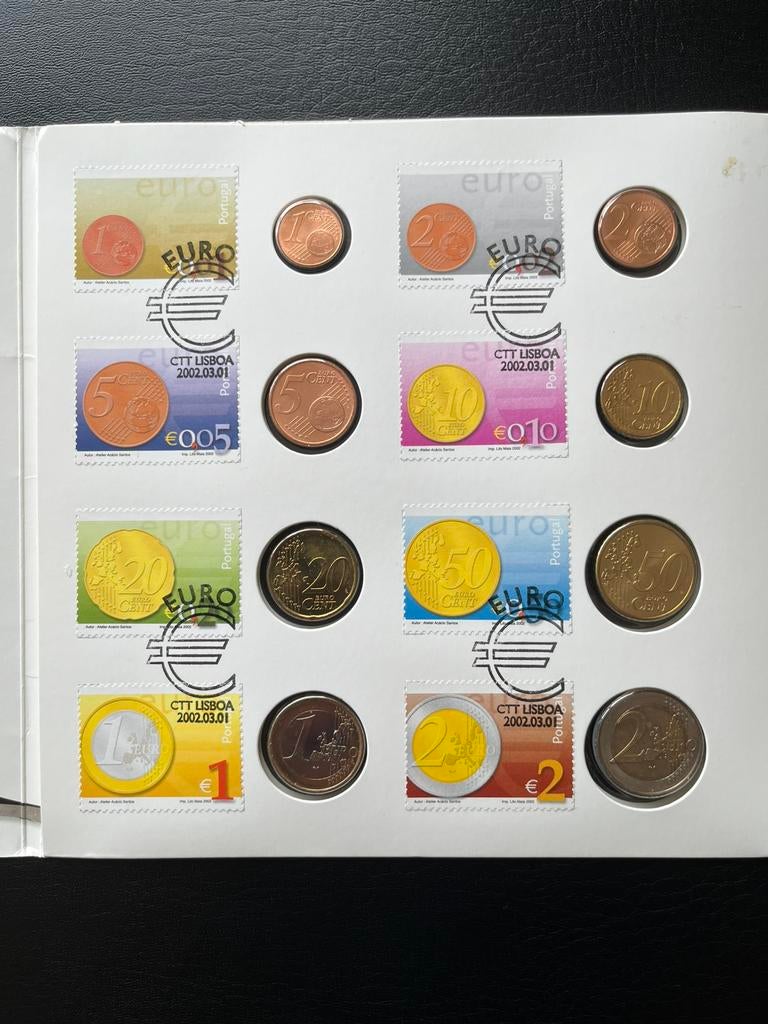 Portugal 2002 jaarset met postzegels en munten, Timbres & Monnaies, Monnaies | Europe | Monnaies euro, Enlèvement, Portugal, Autres valeurs