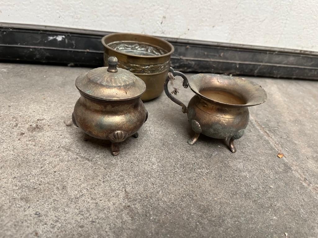 Bocal vintage en métal argenté, Enlèvement ou Envoi