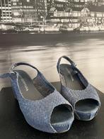 blauwe sleehak - sandalen - merk Pons Quintana - maat 38, Comme neuf, Sandales et Mûles, Envoi, Bleu