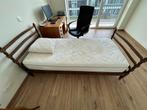 1 persoonsbed in hout. Met houten lattenbodem., Ophalen, Eenpersoons, Bruin, 200 cm