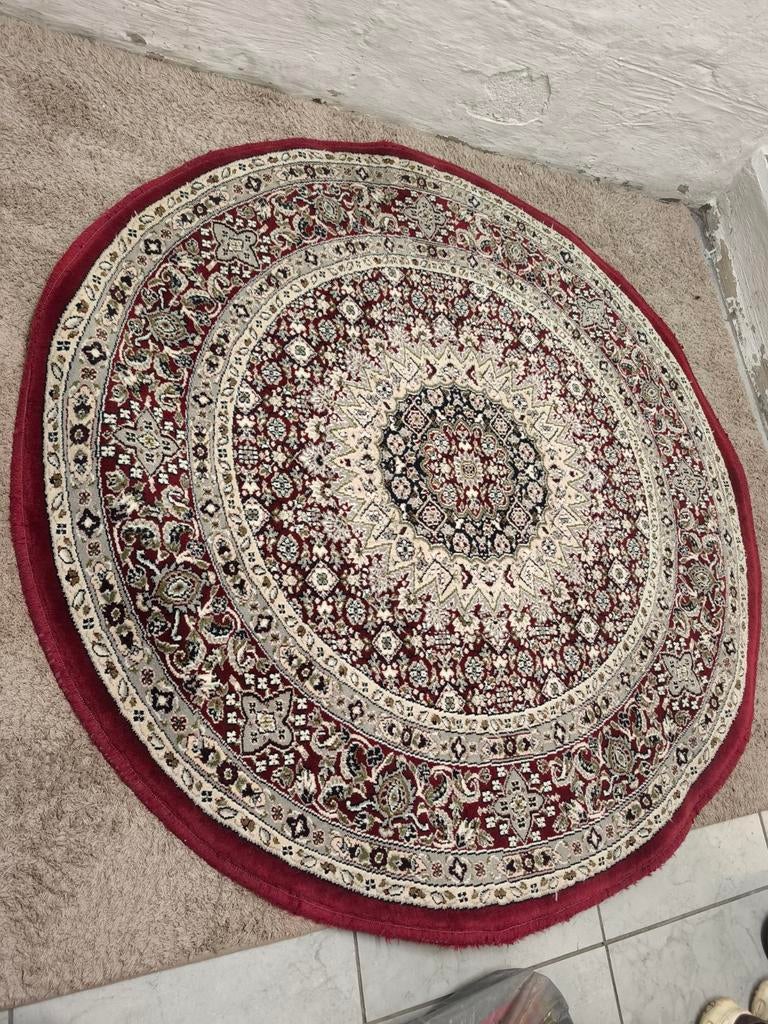 Tapis rond 120x120 style oriental, 100 à 150 cm, Autres couleurs, Rond, Comme neuf