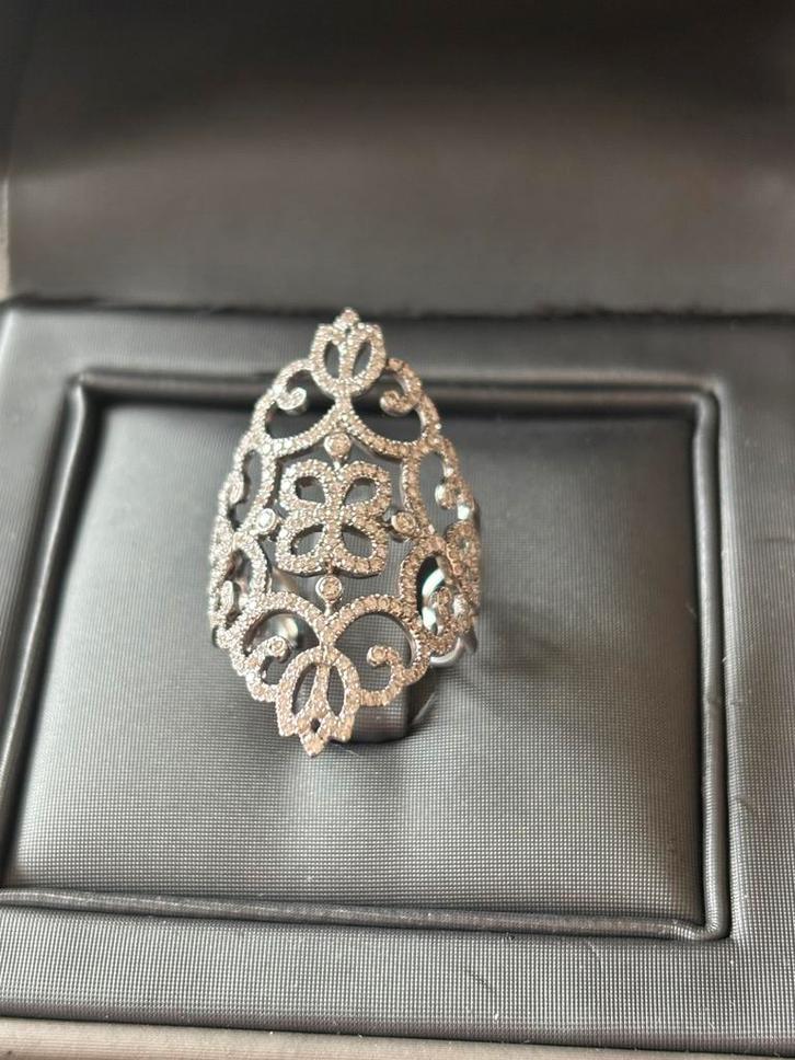 Bague Messika Eden or blanc, Bijoux, Sacs & Beauté, Bagues, Neuf, Femme, 20 ou plus grands, Blanc, Or, Avec pierre précieuse, Enlèvement ou Envoi