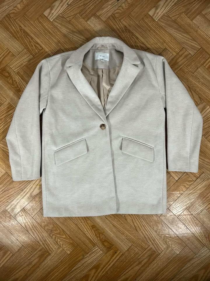 Manteau Blazer VILA Beige à Chevrons - Chic - Taille 38, Taille 38/40 (M), Enlèvement ou Envoi, Beige, Vila