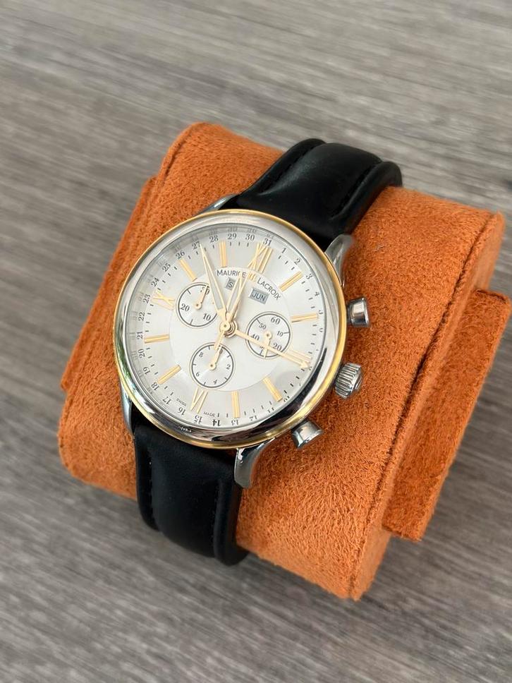 Maurice Lacroix LC1098 Chronographe, Handtassen en Accessoires, Horloges | Heren, Polshorloge, Overige merken, Staal, Leer, Ophalen of Verzenden