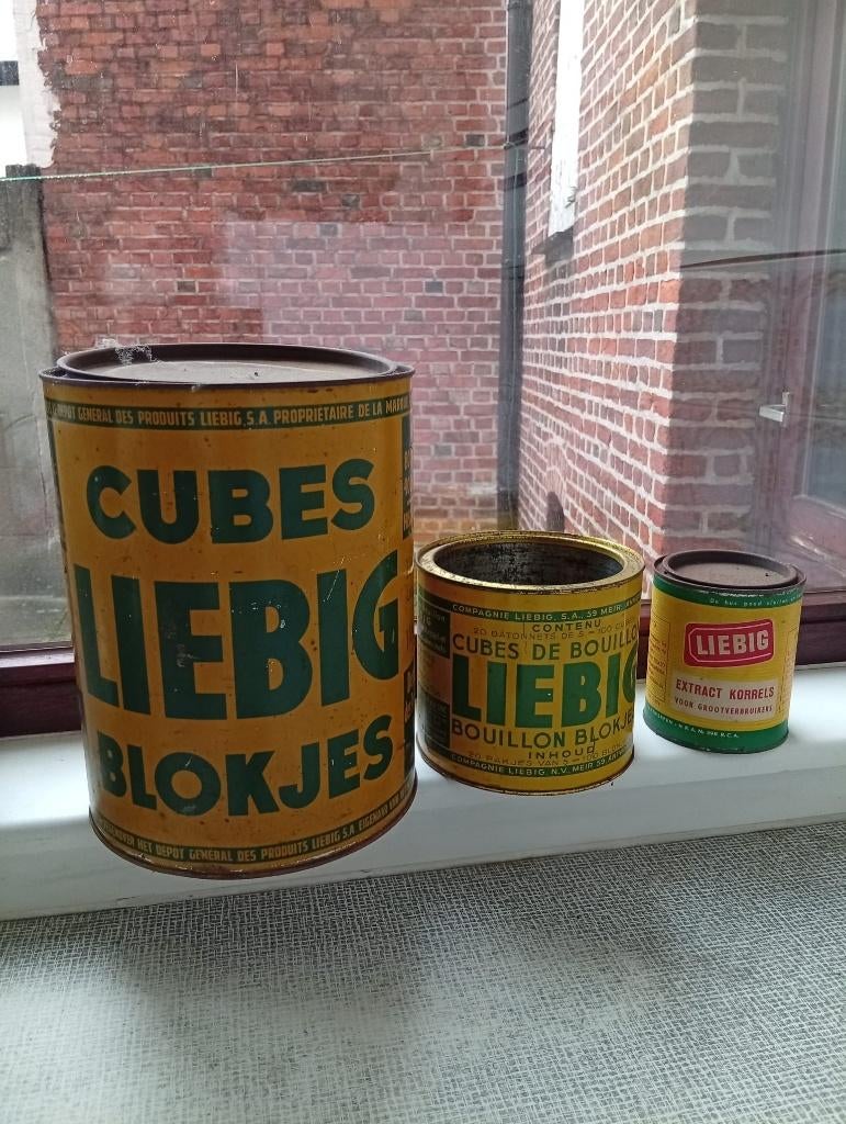 Liebig set van 3 blikken, Verzamelen, Ophalen, Zo goed als nieuw