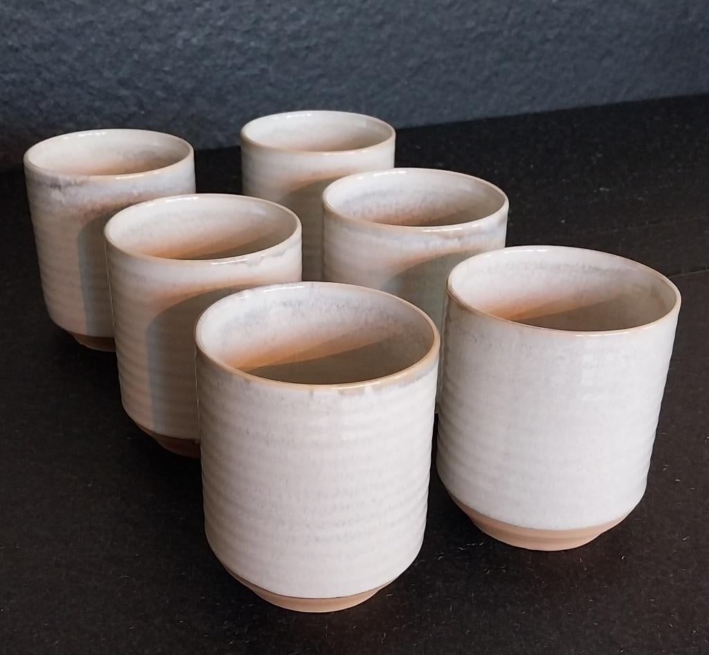 Salt & Pepper Cameo 6 nieuwe bekers 37cl Kleur Beige, Ophalen, Keramiek, Nieuw, Overige stijlen