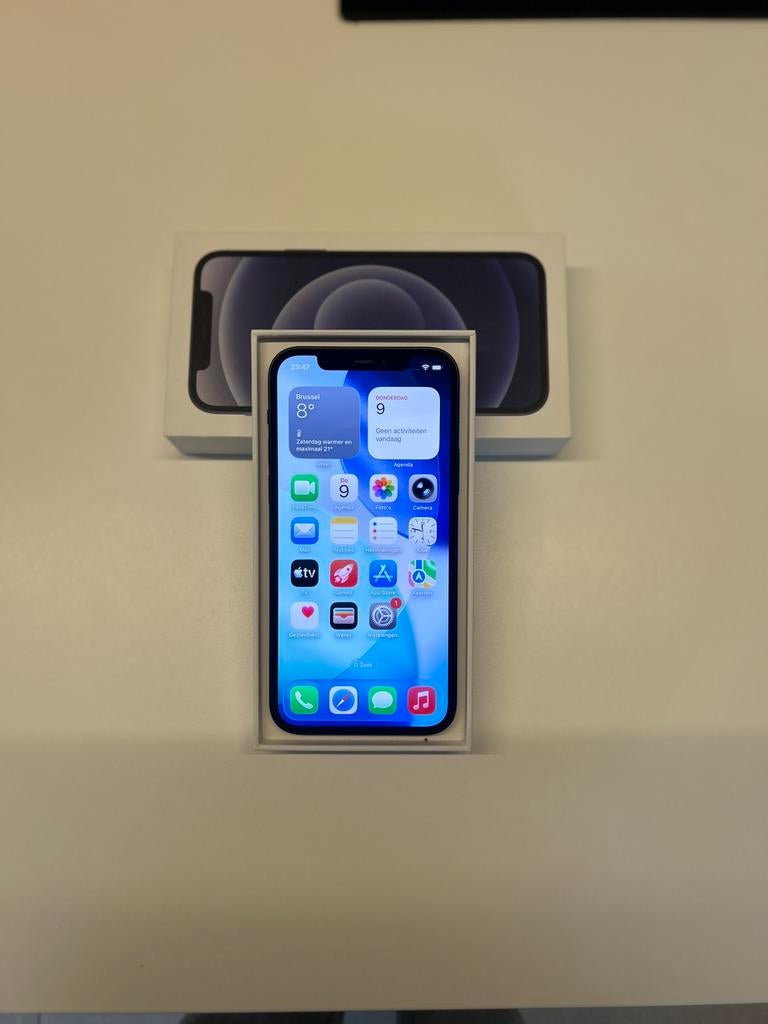 Apple iPhone 12 Noir 128GB Batterie 100% Neuf, Télécoms, Téléphonie mobile | Apple iPhone, 128 GB, Reconditionné, Enlèvement, IPhone 12