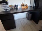Ikea Malm bureau zwartbruin 140 x 65 cm, Ophalen, Gebruikt, Bureau