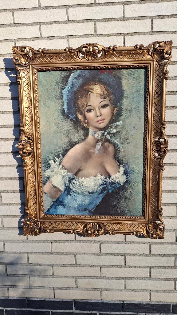 VINTAGE! Grote kader foto op paneel., Huis en Inrichting, Woonaccessoires | Wanddecoraties, Nieuw, Overige typen, Vintage, Ingelijst