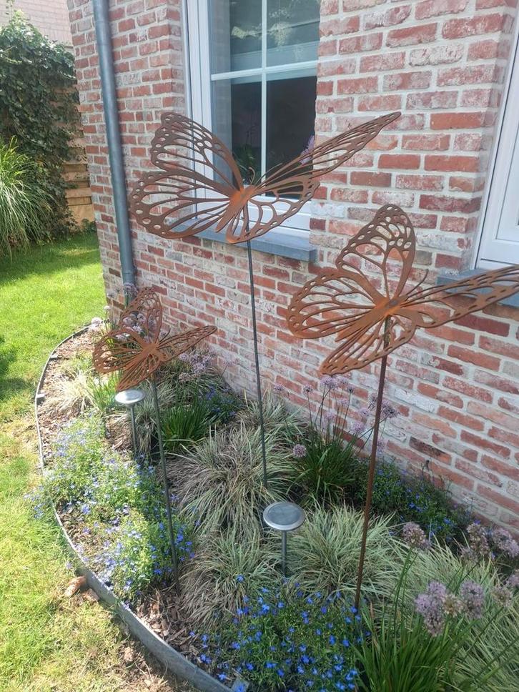 Vlinders in 3mm cortenstaal 40cm - 60cm & 80cm grootte!  TOP, Tuin en Terras, Vijver-toebehoren, Ophalen