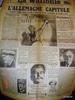 Original complet du journal "La Wallonie" 8 mai 1945, Livres, Guerre & Militaire, Enlèvement