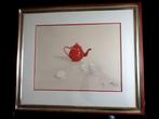 Theepot met ei en eierschalen - Ursela Krause Oehme geb.'32, Antiek en Kunst, Kunst | Litho's en Zeefdrukken, Ophalen of Verzenden