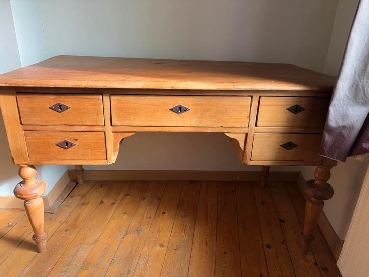 Bureau en pitchpin, Maison & Meubles, Bureaux, Utilisé, Bureau, Enlèvement