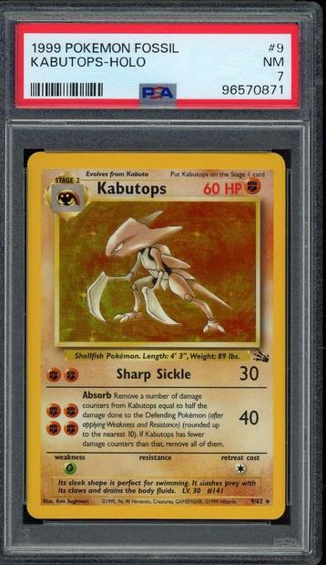 Kabutops Holo PSA 7 - 9/62 - Fossil 1999 beschikbaar voor biedingen