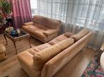 2 beige sofa’s van leer, Ophalen, Zo goed als nieuw, Leer, T