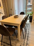Uitklapbara eettafel + 6 stoelen, Ophalen, Zo goed als nieuw