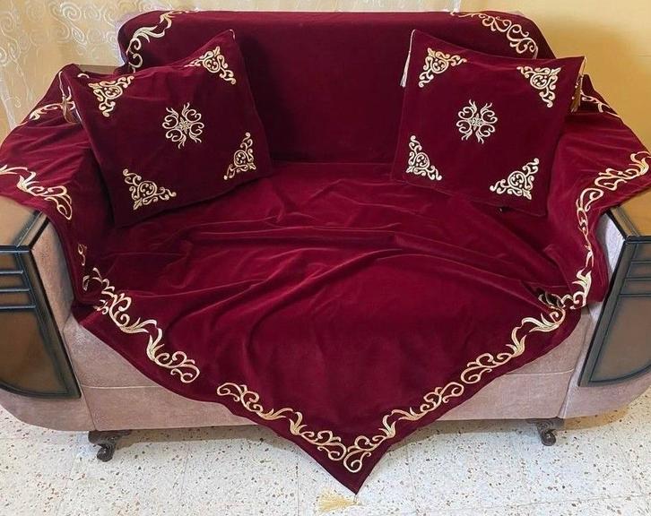 Fluwelen bankkleed met borduurwerk, Antiquités & Art, Antiquités | Meubles | Chaises & Canapés, Enlèvement ou Envoi