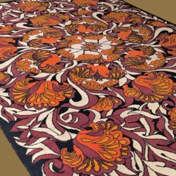 Tapis rétro 2x3, 200 cm ou plus, 200 cm ou plus, Retro, mid-century, Rouge