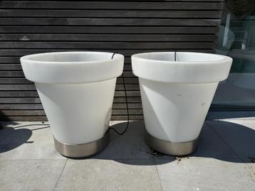 Pot de fleurs LED BLANC, 40 cm ou plus, 40 à 70 cm, Intérieur, Rond