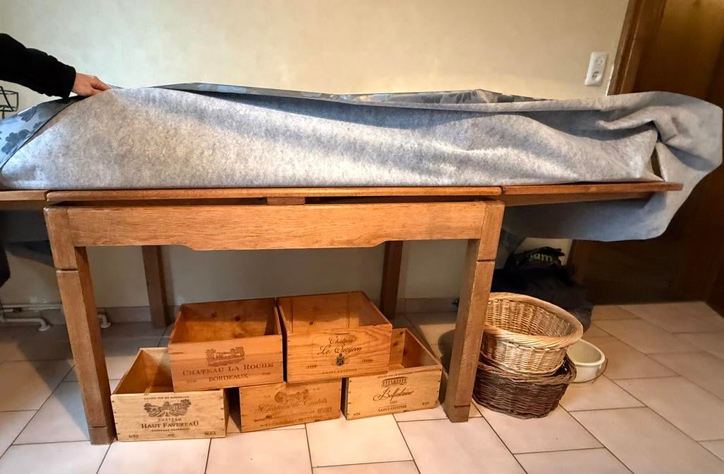 Table avec allonges, Enlèvement