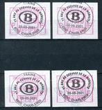 (B) ATM104 FDC 2001 - Philabourse 2001 Set 17-21-30-34 BEF -, Postzegels en Munten, Ophalen of Verzenden, Gestempeld, 1e dag stempel