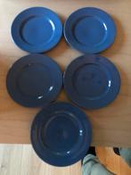 Set van 5 grote blauwe porseleinen borden, Huis en Inrichting, Ophalen of Verzenden, Zo goed als nieuw, Bord