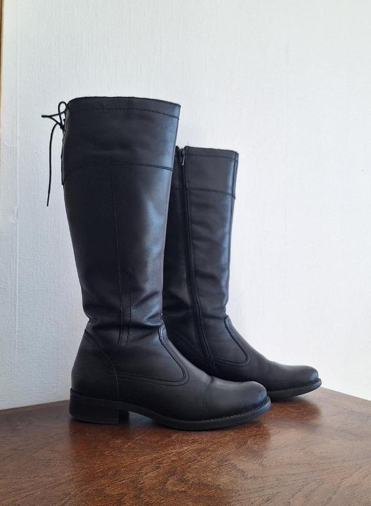 Echte leren laarzen, maat 37, Kleding | Dames, Schoenen, Gedragen, Zwart, Verzenden