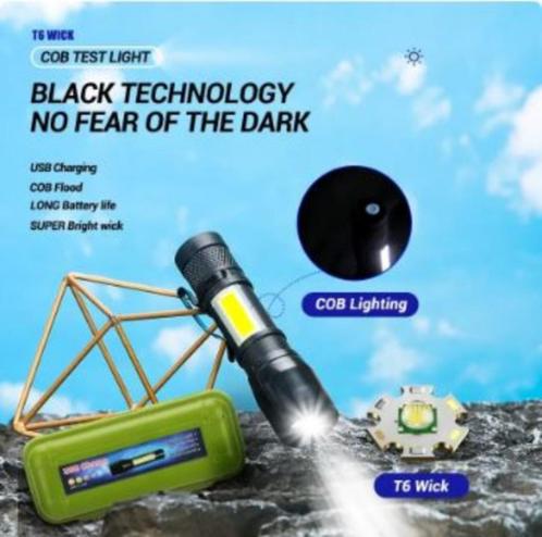 led zaklampd  oplaadbaa nieuw, Caravans en Kamperen, Zaklampen, Nieuw, Batterij, Ophalen of Verzenden