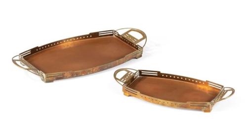 GUSTAVE SERRURIER-BOVY TWEE PLATEAUX, circa 1900, Antiek en Kunst, Antiek | Brons en Koper, Koper, Ophalen of Verzenden