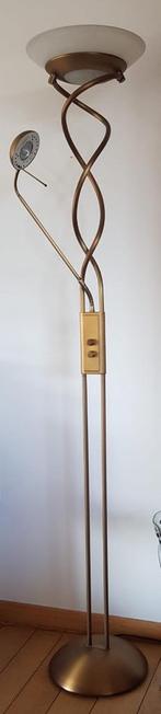 2 lampadaires (lampe lecture & variateur bronze) parf. état, Comme neuf, Métal, Enlèvement, 100 à 150 cm