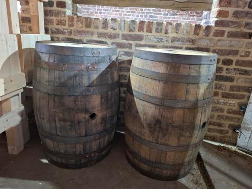 Whiskey tonnen 180l als waterton- decoratie of bloembak, Tuin en Terras, Regentonnen, Zo goed als nieuw, Ophalen of Verzenden