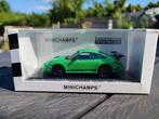 Porsche 911 997 GT3 rs (groen/zwart) minichamps 1/43, Hobby en Vrije tijd, Ophalen of Verzenden, Zo goed als nieuw, Auto, MiniChamps
