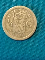 NED. INDIE 1/4 GULDEN 1910, Timbres & Monnaies, Monnaies | Asie, Enlèvement ou Envoi, Argent