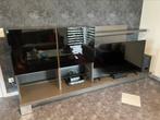 Tv meubel + barkast + salontafel in eik en hoogglans zwart, Huis en Inrichting, Ophalen, Eikenhout